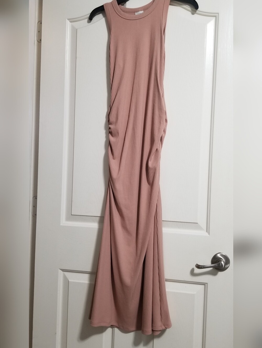 a new day Ribbed Sleeveless Maxi Dress in Dusty Pink